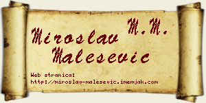 Miroslav Malešević vizit kartica